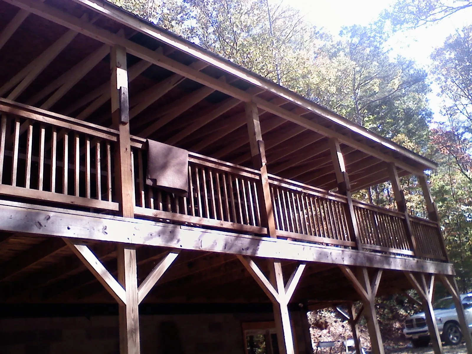 Timber framing under a new elevated porch and deck — Roof Leak Repair in Ashley Falls by Roofing Brothers